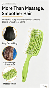 Factory Wholesale Hollow Design Hair Care Ribs Comb Cpu Hair Styling Massage <b>Detangling</b> Comb - Product Image 4