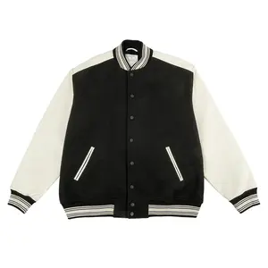 OEM mens jackets high quality custom corduroy fabric keep warm bomber letterman baseball jacket for men