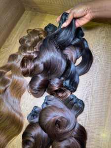 隔夜运输低价生柬埔寨头发未加工人发延伸体波束 - Product Image 5