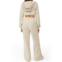 Ensemble de survêtement décontracté pour femme, à capuche, respirant, à séchage rapide, mi-lourd, uni, pour activités de plein air, avec taille élastique
