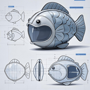 Sac Ita personnalisé en forme de poisson avec fenêtre de visualisation, impression multicolore, thème océanique d'anime, sac Ita pour l'affichage de badges - Product Image 2
