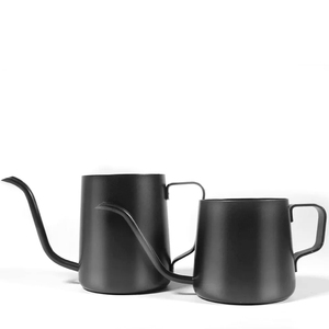 Long Narrow Spout Stainless Steel <strong>Camping</strong> Coffee Pot &amp; Gooseneck Tea <strong>Kettle</strong> 12/8.5 Oz Pour Over Drip Black - Product Image 4