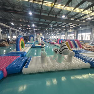 AOYU Parc aquatique gonflable commercial Toboggan aquatique et parcours d'obstacles Plage d'été Amusement pour lac et mer - Product Image 1