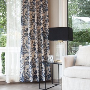 DaiRui <strong>Blue</strong> White Floral Blackout <strong>Curtains</strong> Vintage Farmhouse Pastoral Style Blossom Flower <strong>Pattern</strong> Thermal Insulated Grommet - Product Image 3