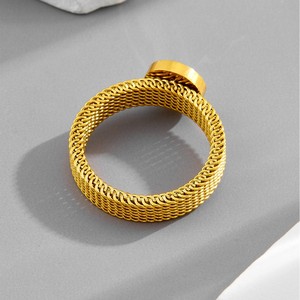 Queen <b>Coin</b> Mesh <b>Ring</b> | 18K PVD Gold Plated Stainless Steel Adjustable Fashion <b>Ring</b> for Women | Non Tarnish Wholesale Jewelry - Product Image 4