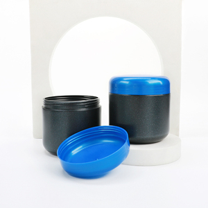 Customized Black HDPE <b>Plastic</b> Protein Supplement Storage Container Empty <b>Jars</b> for Protein Powder Packaging with Blue Screw Cap - Product Image 4