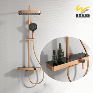 Ensemble de douche mural Vimijia exclusif transfrontalier, tout en cuivre brossé gris anthracite, avec douchette de plafond pour grande salle de bain d'hôtel - Product Image 5