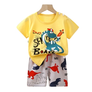Completo Estivo Casual per <span class=keywords><strong>Bambini</strong></span> con Stampe Cartoon, Abbigliamento da Casa per Ragazzi e Ragazze - Product Image 1