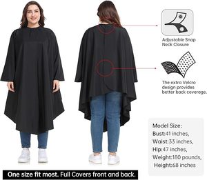 Mantella da Barbiere Professionale Impermeabile in Poliestere Nero con Logo Personalizzato, Mantella per Taglio Capelli con Maniche Lunghe - Product Image 3