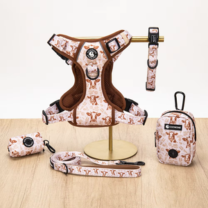 Tali kekang anjing & kerah kustom dapat diatur Set rompi tanpa tarikan sesuai pesanan hewan peliharaan pengekang anjing Neoprene mewah <span class=keywords><strong>Harness</strong></span> Set - Product Image 3