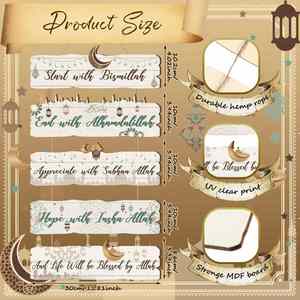 Factory Arabic Style Wooden <b>Decorations</b> Pendant- Islamic Wall Hanging <b>Decoration</b> for Home Door Living Room, Eid Mubarak Gift - Product Image 3
