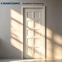 Porte en bois apprêtée blanche de style shaker CHANGQING |   Tailles personnalisées |   Projet en gros |   Noyau solide |   Chambre et Salle de Bain