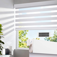 Stores zébrés motorisés à double couche en tissu uni, design moderne, personnalisés et professionnels, avec télécommande, pour fenêtre