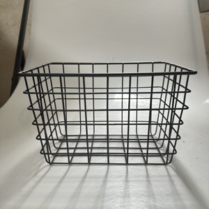 Cina fornitura di fabbrica quadrato in filo di metallo cesto di frutta con manici <span class=keywords><strong>da</strong></span> <span class=keywords><strong>scrivania</strong></span> Organizer vari contenitore contenitore per la casa cestino - Product Image 4