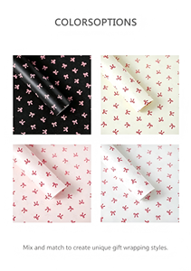 Papier d'emballage en tissu épais imperméable à l'eau avec motif de nœuds mignons, froissé et doux, <span class=keywords><strong>pour</strong></span> bouquets de fleuristes, cadeaux de la Saint-Valentin - Product Image 6