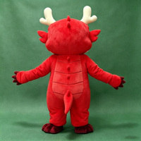 Costume de Mascotte Dragon de Feu Personnalisé avec Logo, Personnage de Dessin Animé, Modélisation 3D, Sculpture à la Bulle, Accessoires de Costume d'Animation pour Entreprise
