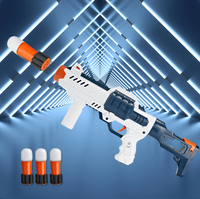 Pistola de dardos de juguete de espuma de bala suave con alcance ABS y PC, bomba de aire de resorte de plástico, juego de pistola de tiro para exteriores