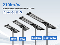 Lampe solaire LED intégrée Anern pour extérieur 300w 400w 500w avec caméra CCTV