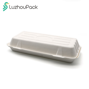 Luzhoupack 12.75 "x 6" x 2.5 "(gấp) 44g bã mía có thể phân hủy sinh học cá lớn và hộp chip cho đám cưới - Product Image 5