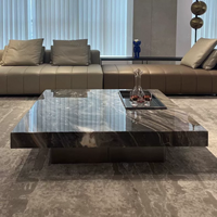 Table basse personnalisable, durable, écologique, en pierre naturelle, moderne, polie, étanche, avec rangement pour salon, en marbre
