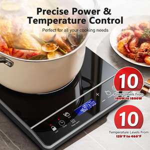 Placa de Inducción Portátil, Hornilla de Inducción de 1800W con Pantalla Táctil LCD, 20 Modos de Cocción y Temporizador de 3 Horas - Product Image 2