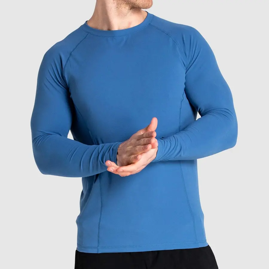 Comfort T Shirt Nylon Spandex Long Sleeve Muscle Tee Wholesale Plus Size Breathable Compression Training Top