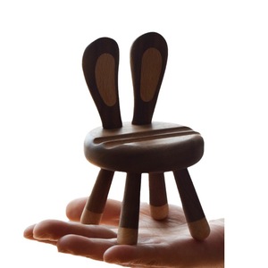 Bunny Chair Phone Holder Solid Wood Desktop <b>Stand</b> Small Oval Table <b>Tablet</b> PC <b>Stands</b> Cartoon Style - Product Image 5