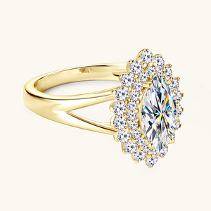 <span class=keywords><strong>Anello</strong></span> con Zircone Taglio Marquise, Gioiello Luminoso Super Brillante, Imitazione Diamante, Vendita all'Ingrosso - Product Image 3