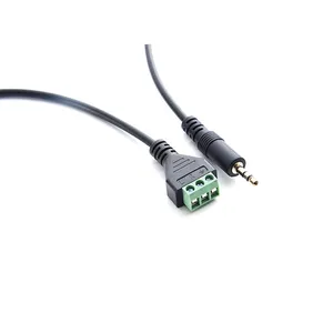 Connecteur de Terminal TRS mâle à vis AV, 3.5mm, 3 pôles à 3 broches, bouclier vidéo, Terminal Balun, sans soudure, câble adaptateur