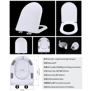 Sedile <span class=keywords><strong>WC</strong></span> in plastica di alta qualità Big D a bassa velocità XJ-988, accessori per il bagno, coperchio per <span class=keywords><strong>WC</strong></span> - Product Image 6