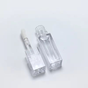 Envases Personalizados de Tubos Cuadrados Transparentes de 10 ml para Brillo Labial, Tubos Cosméticos para Brillo Labial y Rubor con Pincel Grande - Product Image 3