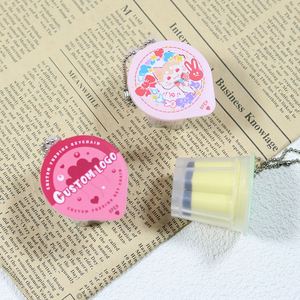 Porte-clés souple parfumé à la vanille, style pudding japonais en pot + porte-clés solaire rétro Heisei, avec breloque souple amovible parfumée au pudding - Product Image 5
