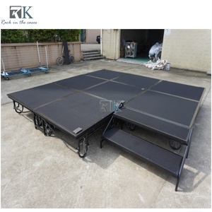 Plateforme de scène modulaire en fer de haute qualité 1,22x2,44m noire portable à connexion rapide pour les expositions - Product Image 5