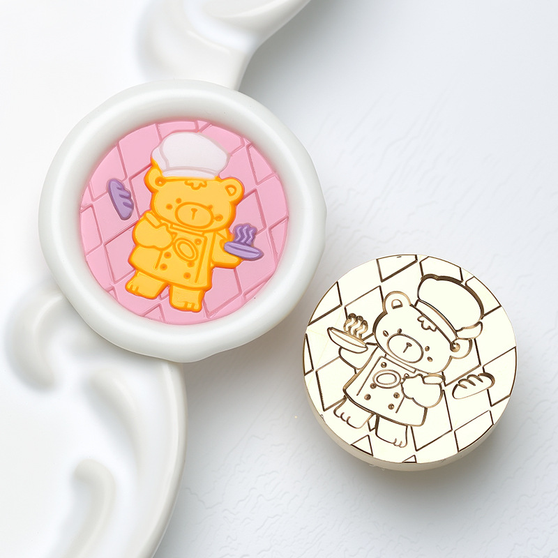 Chef Bear (Bords effilochés multicouches, 2,5 cm)