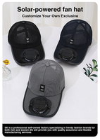 Gorra de Verano SK, Transpirable, 100% Algodón, con Impresión Serigráfica, Ventilador de Carga Solar, Protección Solar, Informal para Hombre