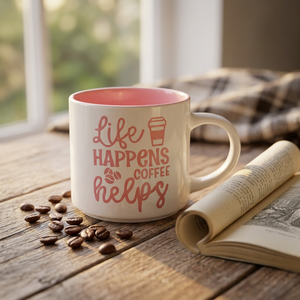 New Design Classic Ceramic Coffee Mug <b>Letter</b> Print Party Use Microwave & Dishwasher Safe Food Safe Hot Selling - Product Image 2