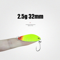 Leurre cuillère métallique Raylor 32mm 2.5g avec hameçon, fabriqué en Chine, nouvelle qualité supérieure, pas cher, pour micro-pêche au bar, à la truite et au saumon en eau douce.