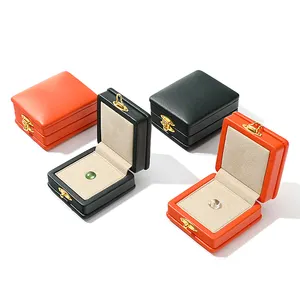 Weimei Spot Personnaliser PU Velvet Diamond Gem affichage pierre boîte d'emballage boîte de pierre unique boîte de diamant avec serrure