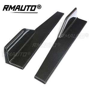 2 pièces Ailerons latéraux universels en fibre de carbone de 45 cm pour jupes de voiture, séparateurs de bas de caisse, lèvres de pare-chocs, style carrosserie automobile - Product Image 3