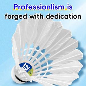 Воланы для бадминтона Ji Guan Super - 6 штук, легкие, 2-слойные, с пробковой головкой из ПУ, натуральное прямое перо, высокая скорость, стабильный полет - Product Image 5