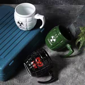 New Design Factory Direct Grenade Shape Black Custom Made <b>Ceramic</b> 3D Funny Coffee Mug for Tea <b>Cup</b> Set - Product Image 4