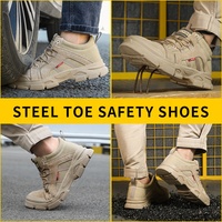 Sepatu Keselamatan Kerja GUYISA Anti Panas Berbahan Suede untuk Bengkel dan Tukang Las dengan Pelindung Baja di Ujungnya