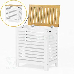 Cesto de lavandería con logotipo personalizado con tapa Proveedor de China Cesto de lavandería 100% Cesto de lavandería natural de Bambú - Product Image 5