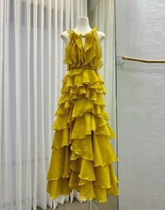 Nuovo Abito Lungo Primavera 2026 di Alta Qualità per Donna con <span class=keywords><strong>Motivi</strong></span> Floreali a Cascata Senza Maniche Lungo <span class=keywords><strong>Giallo</strong></span> Rosa <span class=keywords><strong>Vestito</strong></span> Maxi - Product Image 1