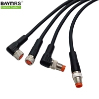 Connecteur circulaire blindé à 6 broches de type A, mâle/femelle, IP67, avec fils à extrémités ouvertes, BAYMRS M8