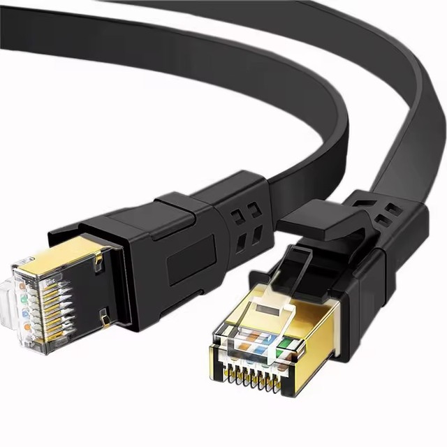 10M factory low price indoor 40Gbps black SSTP shielded RJ45 Flat CAT8 8p8c ethernet cable for PC,Router