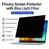 Filtre de confidentialité pour écran d'ordinateur portable de 15,6 pouces 16:9 sur mesure, ultra fin, en PET, anti-espionnage, anti-lumière bleue, anti-traces de doigts