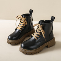 Bottes Martin en polaire pour femmes, à lacets, plateforme, courtes, style combat, chaudes pour l'hiver, décontractées, pour le quotidien, OEM ODM, vente en gros