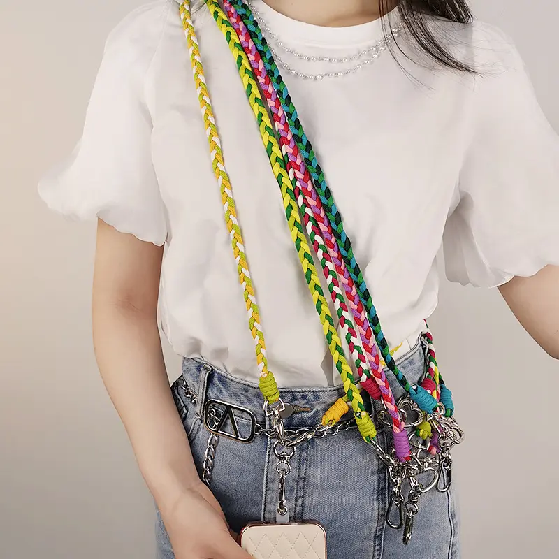Mobile Phone Straps Crossbody The Shoulders Keychain Nylon Woven Lanyard Rope Phone Strap