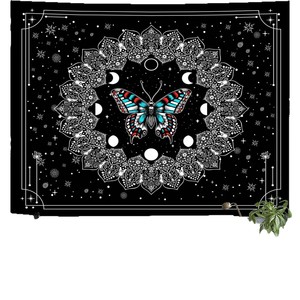 Tapiz de Pared de Poliéster con Geometría Cósmica Black Moth, Decoración de Pared Impresa Lavable a Máquina, Arte de Pared, Venta al por Mayor - Product Image 3